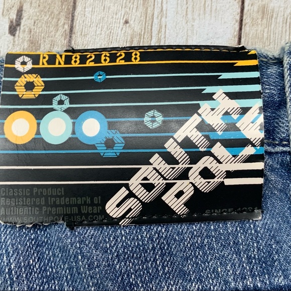 South Pole denim shorts light wash long legs with ties EUC 34 - Picture 3 of 7